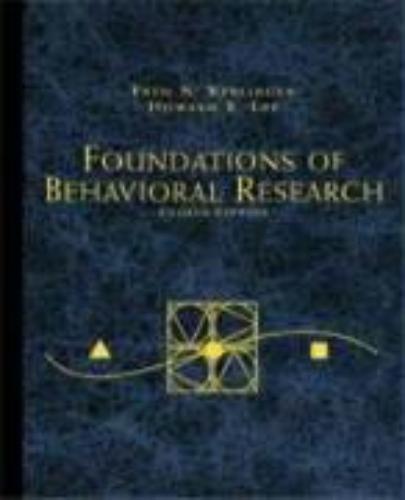 9780155078970 Foundations of Behavioral Research