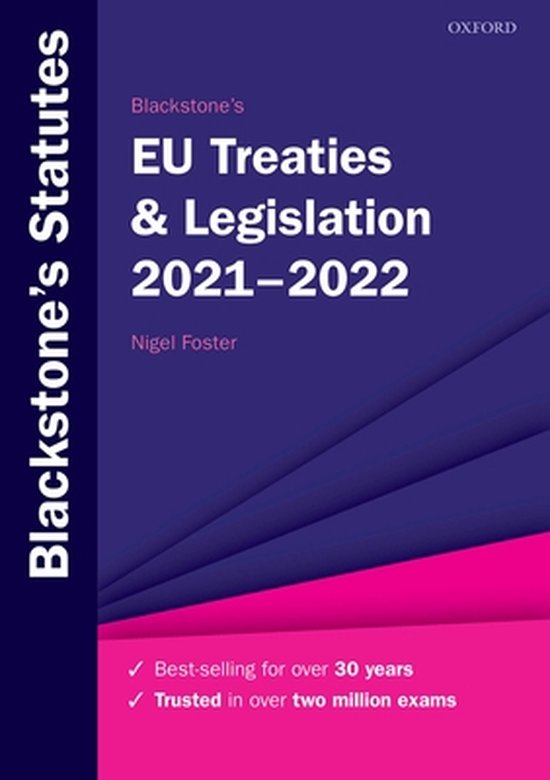 9780192898401 Blackstones EU Treaties  Legislation 20212022