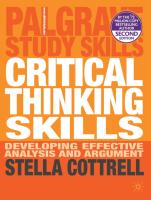 9780230285293 Critical Thinking Skills