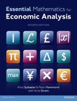 9780273760689 Essential Mathematics For Economic Analy