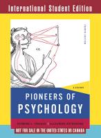 9780393913378 Pioneers of Psychology  A History 4e ISE