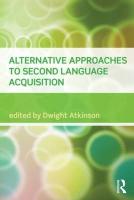 9780415549257 Alternative Approaches To Second Language Acquisition