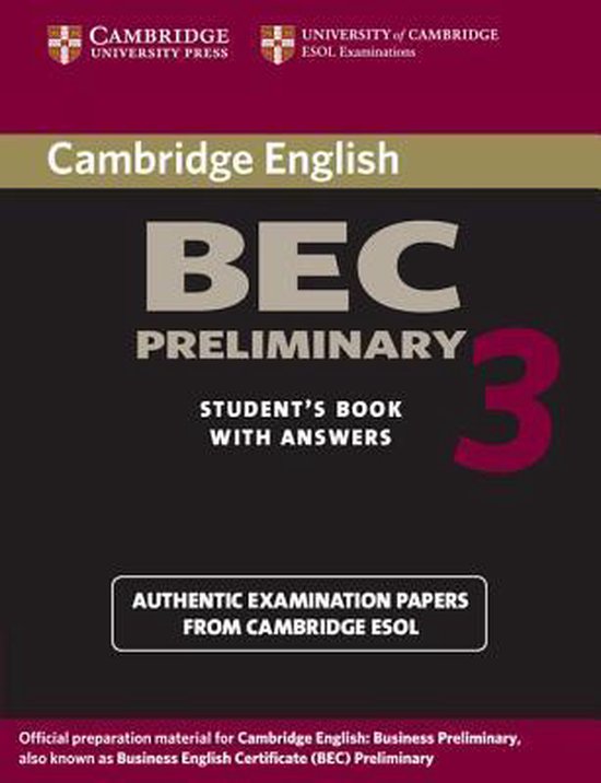 9780521671958 Cambridge Bec Preliminary 3 Students Book With Answers