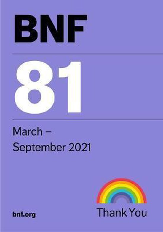 9780857114105 BNF 81 British National Formulary March 2021