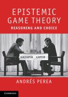 9781107401396 Epistemic Game Theory