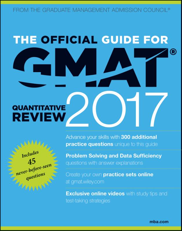 9781119253914 The Official Guide for GMAT Quantitative Review 2017 with Online Question Bank and Exclusive Video