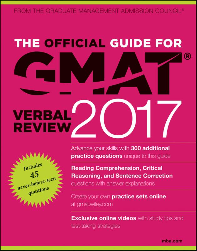 9781119253952 The Official Guide for GMAT Verbal Review 2017 with Online Question Bank and Exclusive Video