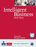 9781408267950 Intelligent Business Advanced Skills BookCdRom Pack