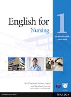 9781408269930 English For Nursing Level 1 Coursebook And CdRom Pack