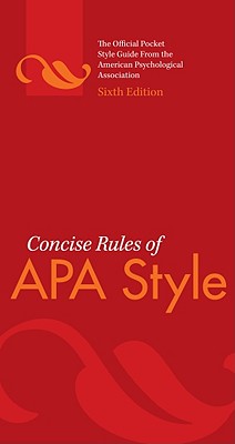 9781433805608 Concise Rules Of Apa Style 6th