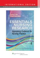9781451176803 Essentials of Nursing Research