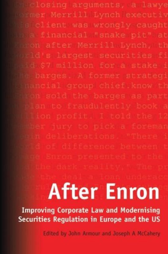 9781841135311 After enron improving corporate law and modernising securities regulation in europe and the us