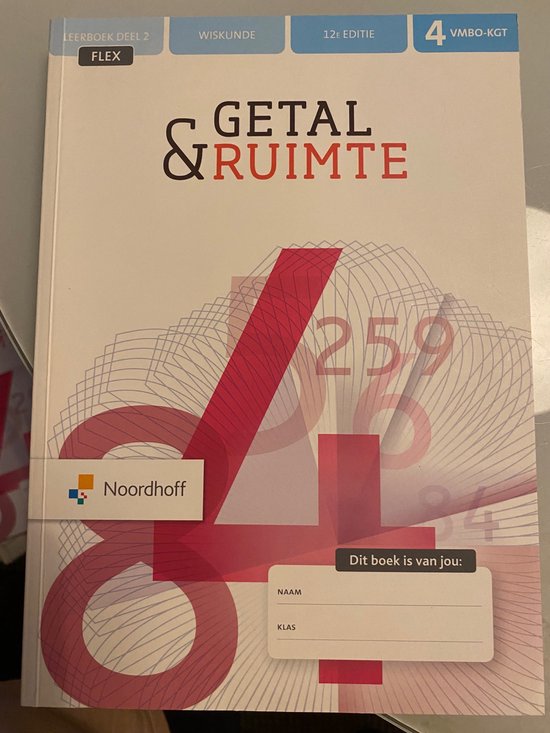 9789001294922 Getal  Ruimte 12e ed vmbokgt 4 2 FLEX leerboek