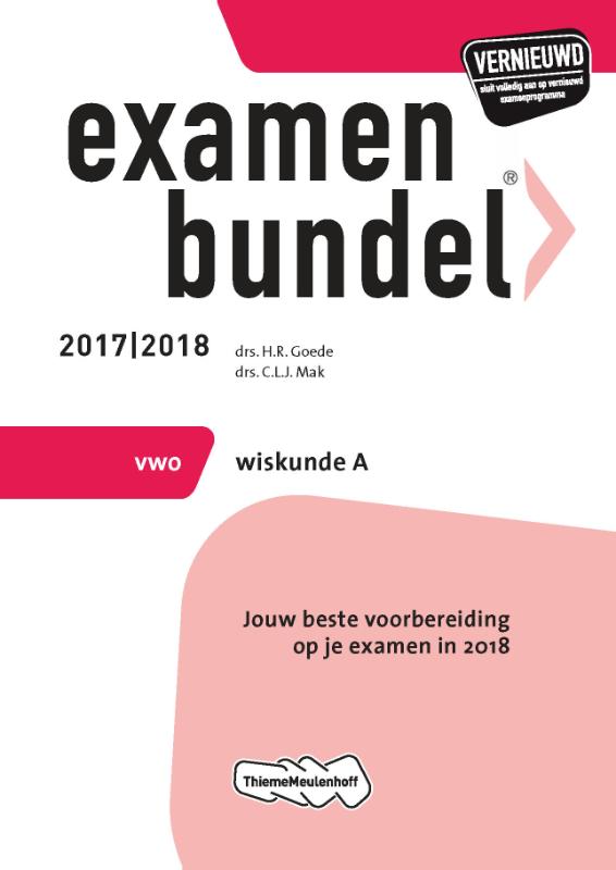 9789006391930 Examenbundel vwo Wiskunde A 20172018