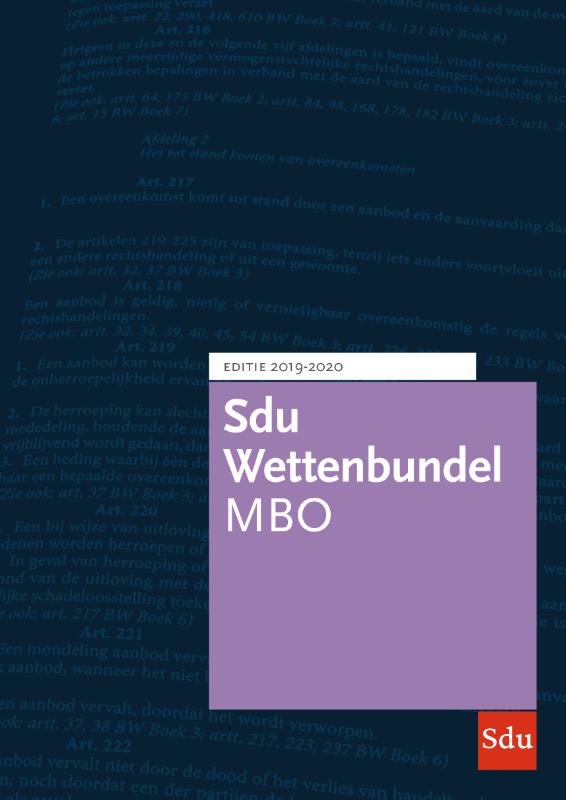 9789012404594 Sdu Wettenbundel MBO 20192020