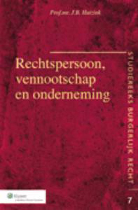 9789013037265 Rechtspersoon vennootschap en onderneming  druk 1
