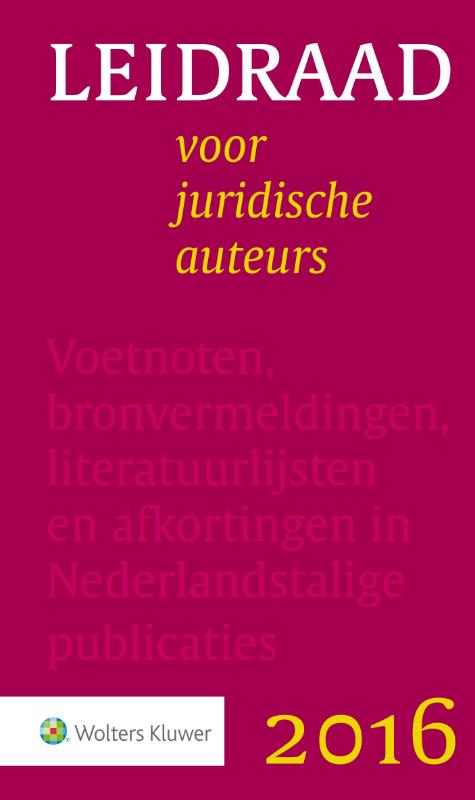 9789013134964 Leidraad voor juridische auteurs