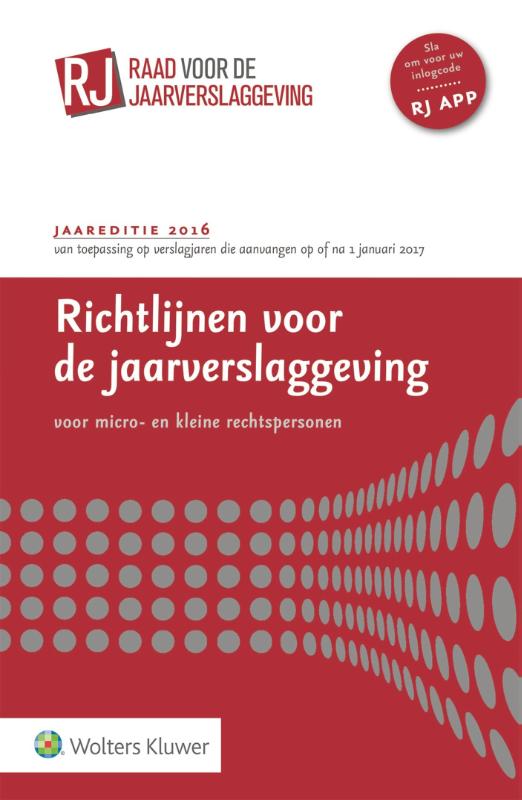 9789013136432 Richtlijnen voor de Jaarverslaggeving 2016