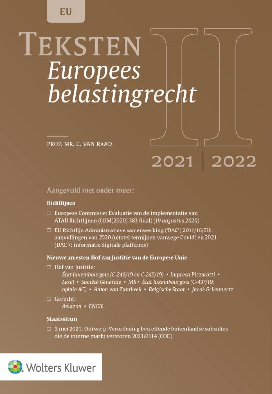 9789013164756 Teksten Europees belastingrecht 20212022