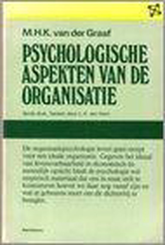 9789014033372 Psychologische aspekten van de organisatie