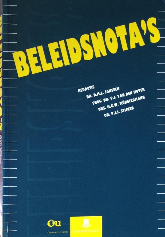 9789020723359 Beleidsnotas  druk 1
