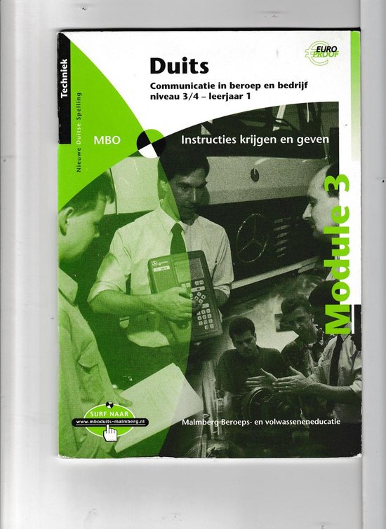 9789020847109 Duits  Instructies krijgen en geven module 3  deel Afdeling techniek  CD  druk 3