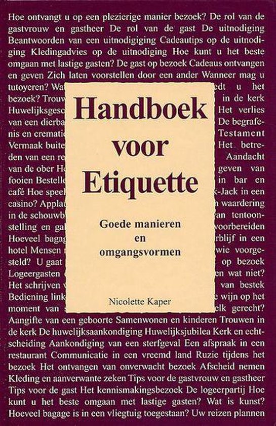 9789055135486 Handboek voor etiquette