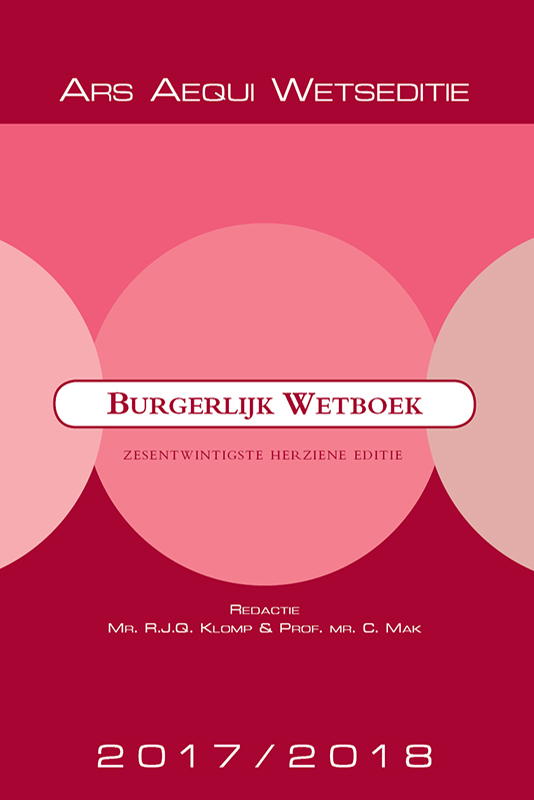 9789069169699 Ars Aequi Wetseditie  Burgerlijk Wetboek 20172018