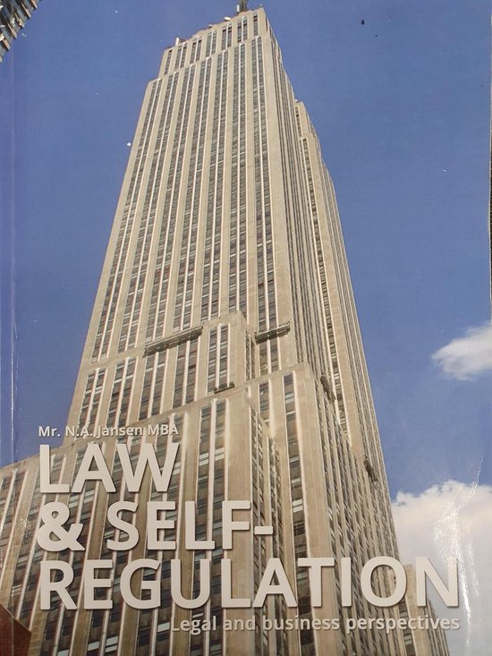 9789086596119 Law and selfregulation legal and business perspectives
