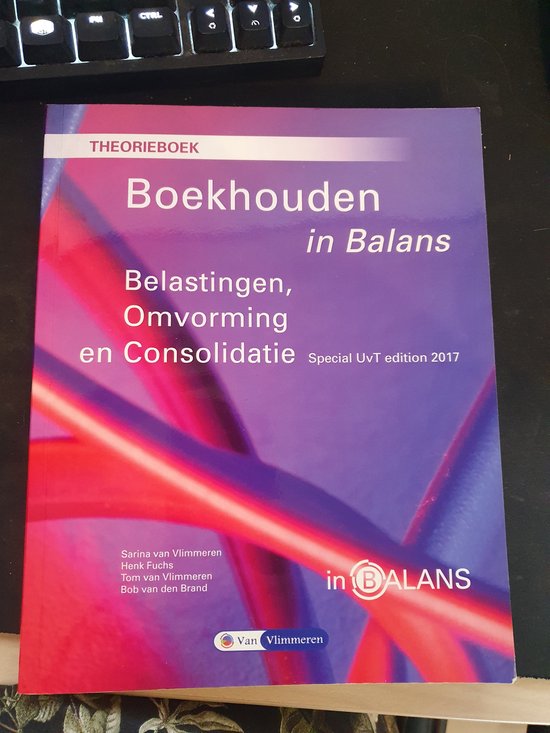 9789462871212 Boekhouden in Balans  Belastingen Omvorming en Consolidatie  