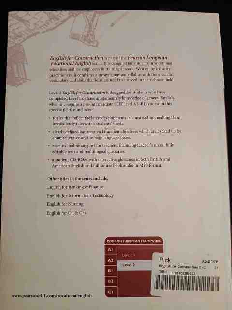 9781408269923-English-for-Construction-Level-2-Coursebook-and-CD-ROM-Pack