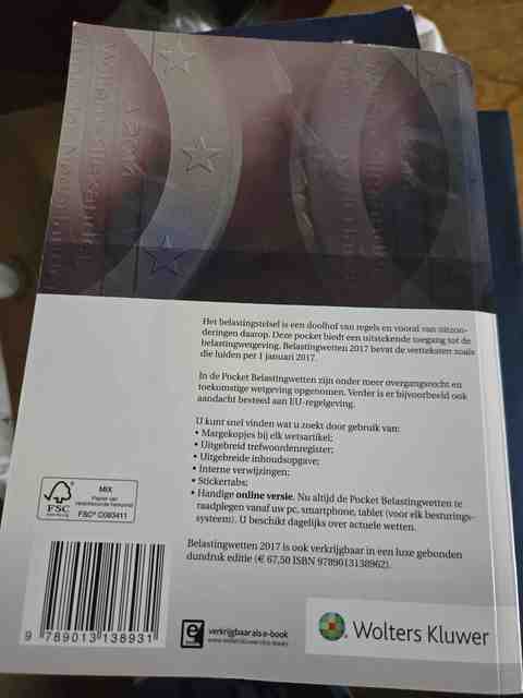 9789013138931-Belastingwetten-2017