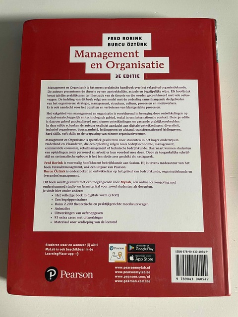 9789043040549-Management-en-Organisatie-3e-editie-met-MyLab-NL-toegangscode