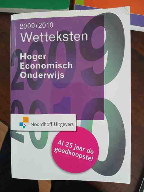 9789001713317-Wetteksten-Hoger-Economisch-Onderwijs-2009-2010